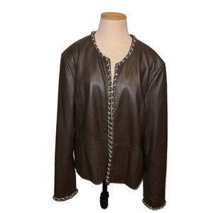 Bradley Woman 100 % Leather Jacket Size XL